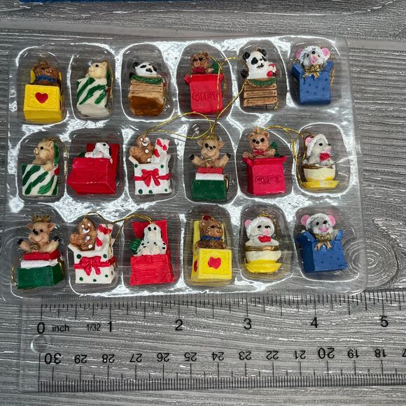 Vintage Giftco Jack In The Box Miniature Mini Christmas Ornaments Set Of 18 NEW - Picture 11 of 12